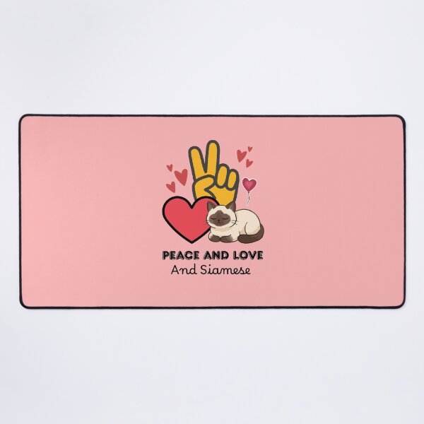 Item preview, Peace Love and Siamese Cat - Cute Aesthetic Kawaii Kitten designed and sold by Fateh-Kro ⭐⭐⭐⭐⭐.
