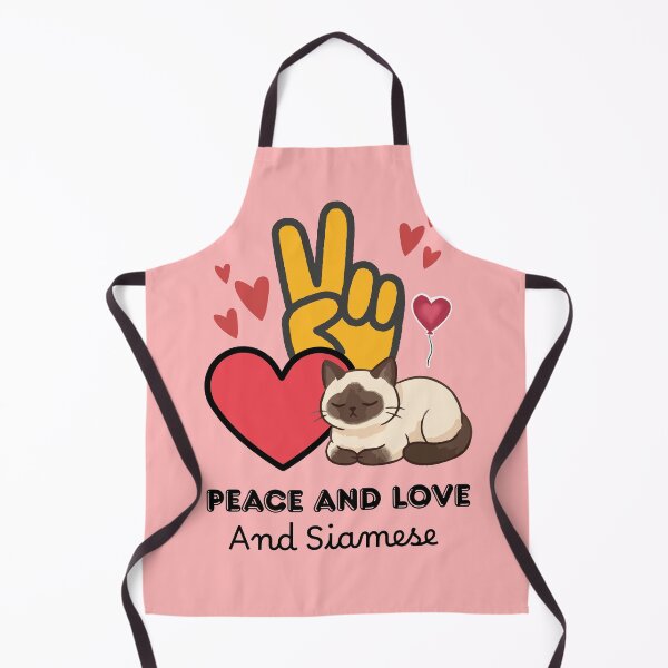 Item preview, Peace Love and Siamese Cat - Cute Aesthetic Kawaii Kitten designed and sold by Fateh-Kro ⭐⭐⭐⭐⭐.