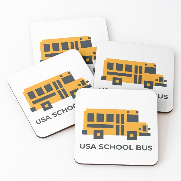 Item preview, USA School Bus Retro 8 Bit Pixel Art designed and sold by LoliDesignShop.