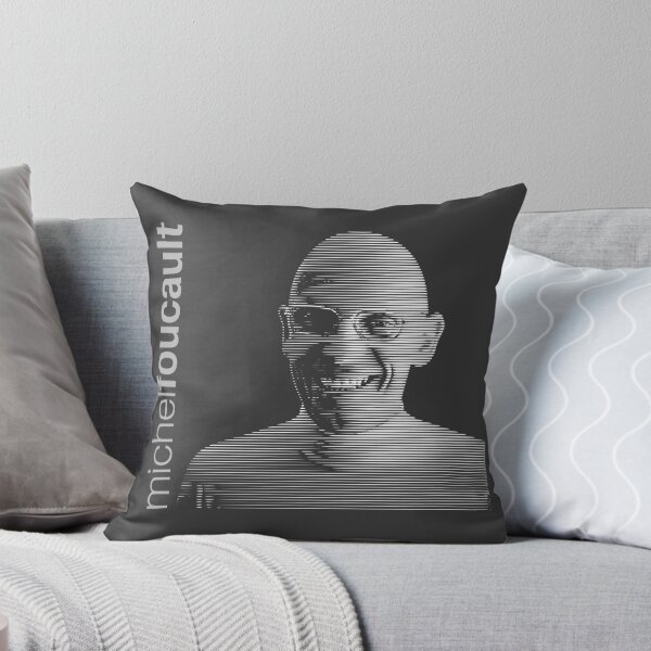 Item preview, Michel Foucault halftone-stripe poster designed and sold by CMYKStudio.
