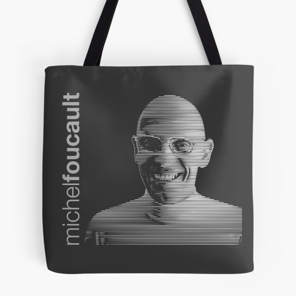 Item preview, Michel Foucault halftone-stripe poster designed and sold by CMYKStudio.