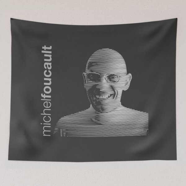 Item preview, Michel Foucault halftone-stripe poster designed and sold by CMYKStudio.