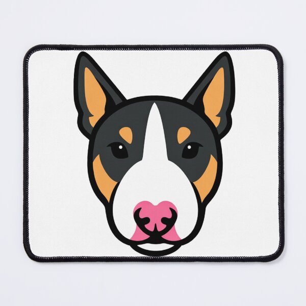 Item preview, Bull Terrier Face Minimalist Flat Illustration Black Tan White Dog Portrait designed and sold by Owcomm.