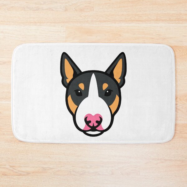 Item preview, Bull Terrier Face Minimalist Flat Illustration Black Tan White Dog Portrait designed and sold by Owcomm.