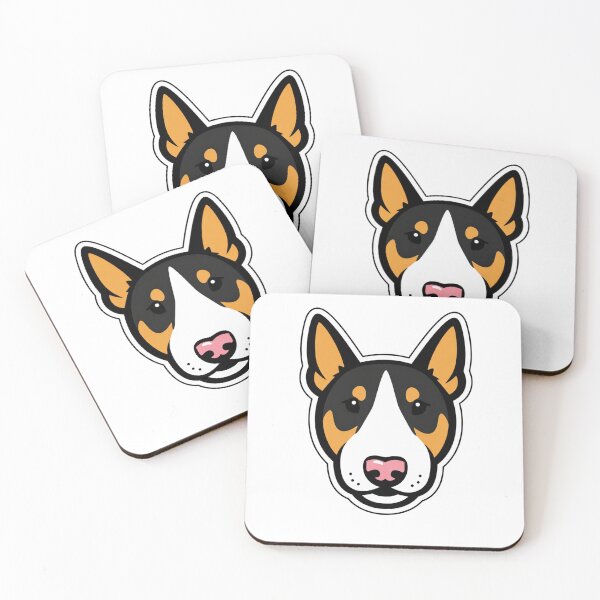 Item preview, Tricolor Bull Terrier Face Cute Dog Portrait designed and sold by Owcomm.