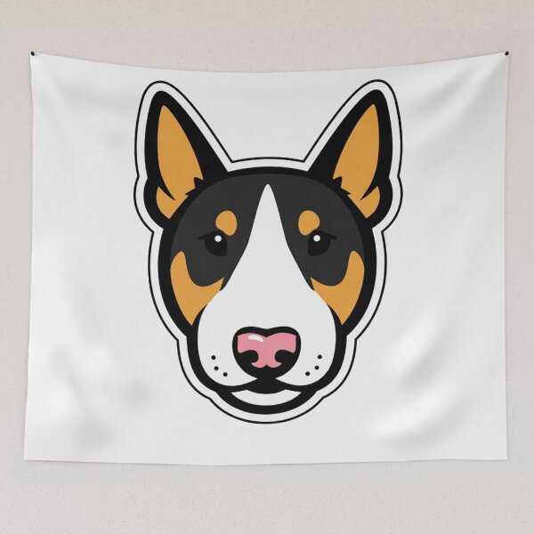 Item preview, Tricolor Bull Terrier Face Cute Dog Portrait designed and sold by Owcomm.