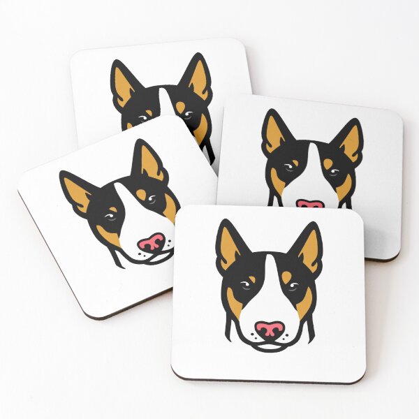 Item preview, Tricolor Bull Terrier Face Bold Graphic Illustration Dog Portrait designed and sold by Owcomm.