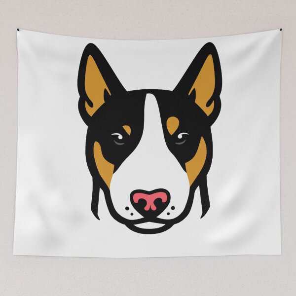 Item preview, Tricolor Bull Terrier Face Bold Graphic Illustration Dog Portrait designed and sold by Owcomm.