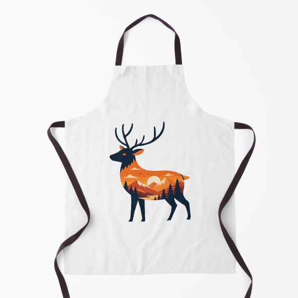 Item preview, Deer Silhouette Mountain Sunset Landscape designed and sold by OlhaDreamArt.