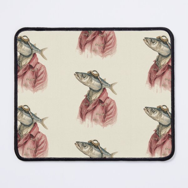Item preview, Surreal Fish Gentleman Illustration Vintage Dressed Animal Art Design designed and sold by onubi.