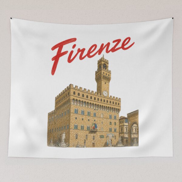 Item preview, Firenze – Palazzo Vecchio Pencil style illustration Florence Italy designed and sold by JOANNASKAH.