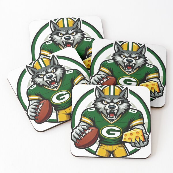 Item preview, Angry Wolf Football Mascot with Cheese Slice designed and sold by Pandora´s Box.