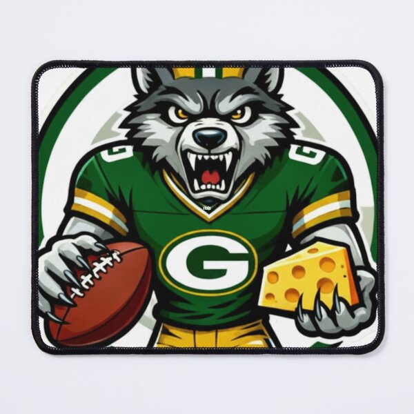 Item preview, Angry Wolf Football Mascot with Cheese Slice designed and sold by Pandora´s Box.