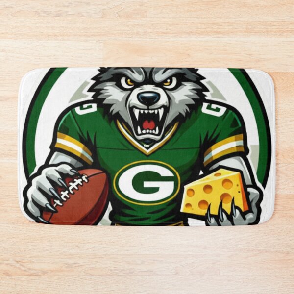 Item preview, Angry Wolf Football Mascot with Cheese Slice designed and sold by Pandora´s Box.