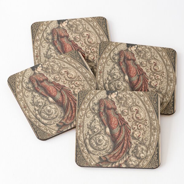 Item preview, Ornate Red & Gold Elegance – Classical Decorative Art designed and sold by ShaDeS-AI-Art.
