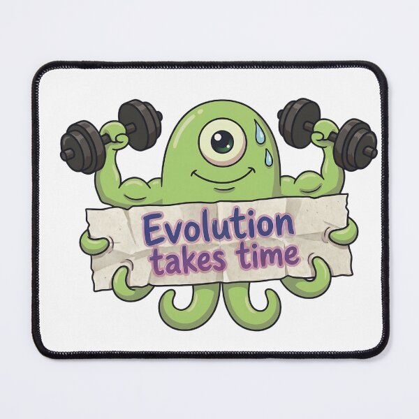 Item preview, Funny Alien Octopus Gym Enthusiast - Evolution Takes Time designed and sold by fnbsplanet.