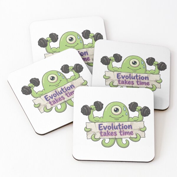 Item preview, Funny Alien Octopus Gym Enthusiast - Evolution Takes Time designed and sold by fnbsplanet.