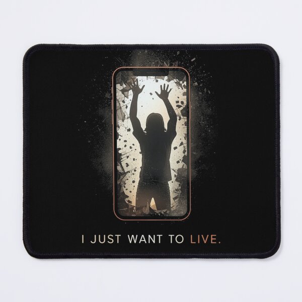 Item preview, I Just Want To Live – Phone Prison Break Design, Digital Detox Art, Social Media Escape Graphic designed and sold by PLUSHIWORLDtm.