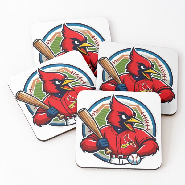 Item preview, Aggressive Red Cardinal Baseball Player Mascot designed and sold by Pandora´s Box.