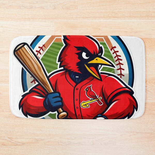Item preview, Aggressive Red Cardinal Baseball Player Mascot designed and sold by Pandora´s Box.