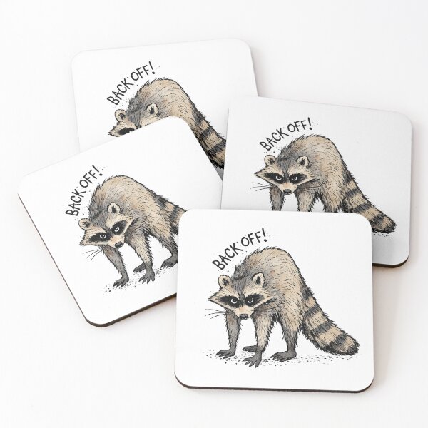 Item preview, Back Off! Defensive Raccoon with Arched Back Wild Animal Drawing designed and sold by Jenn Inashvili.