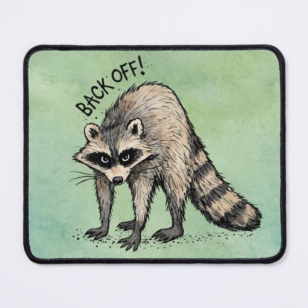 Item preview, Back Off! Defensive Raccoon with Arched Back Wild Animal Drawing designed and sold by Jenn Inashvili.