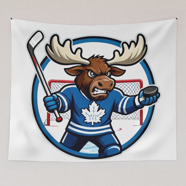 Item preview, Fierce Moose Hockey Player Mascot Blue Jersey designed and sold by Pandora´s Box.