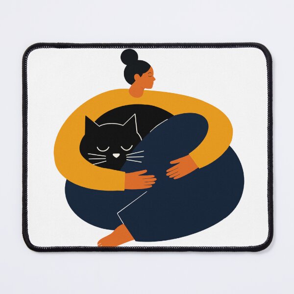 Item preview, Cozy Girl Hugging Her Cat designed and sold by OlhaDreamArt.