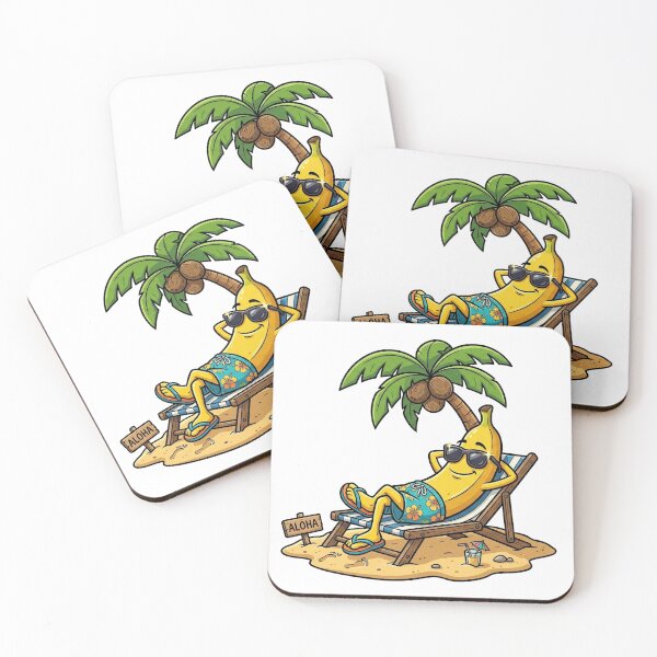 Item preview, Funny Tropical Summer Vacation Cartoon Illustration designed and sold by UrbanPopDesigns.