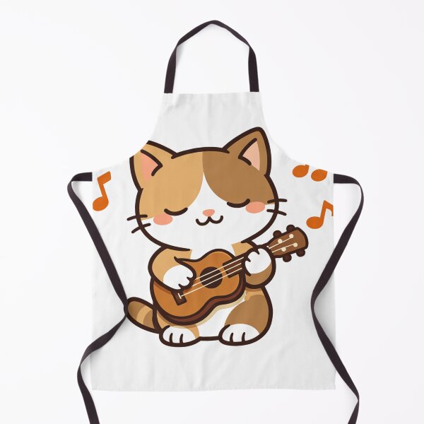 Item preview, Cute Kawaii Cat Playing Guitar Ukulele Music Notes Funny Kitten designed and sold by Owcomm.