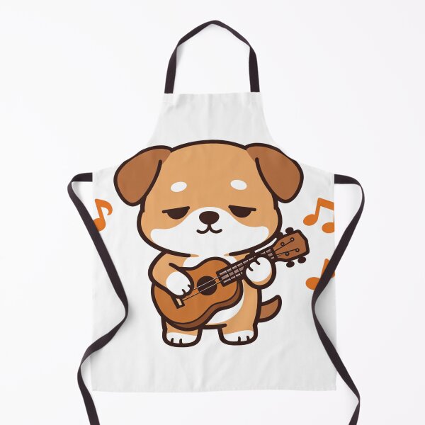 Item preview, Cute Kawaii Dog Playing Ukulele with Music Notes Funny Puppy Guitarist Illustration designed and sold by Owcomm.