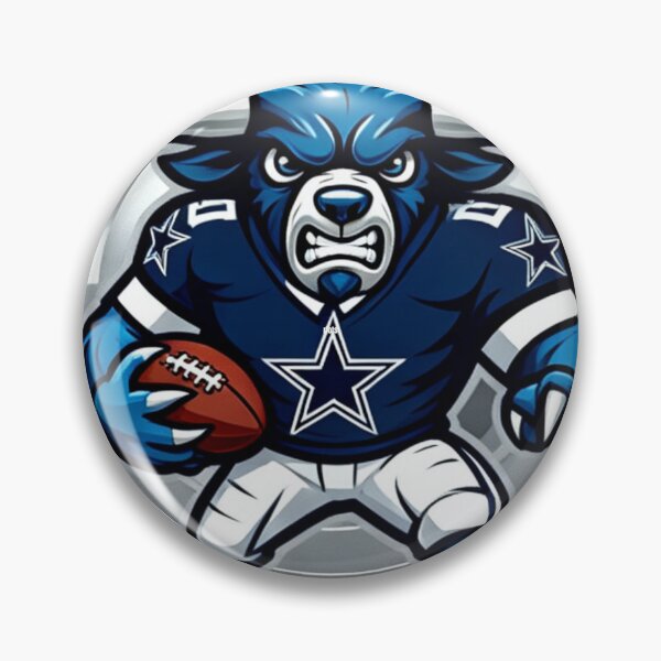Item preview, Aggressive Blue Ox Football Mascot with Silver Star designed and sold by Pandora´s Box.