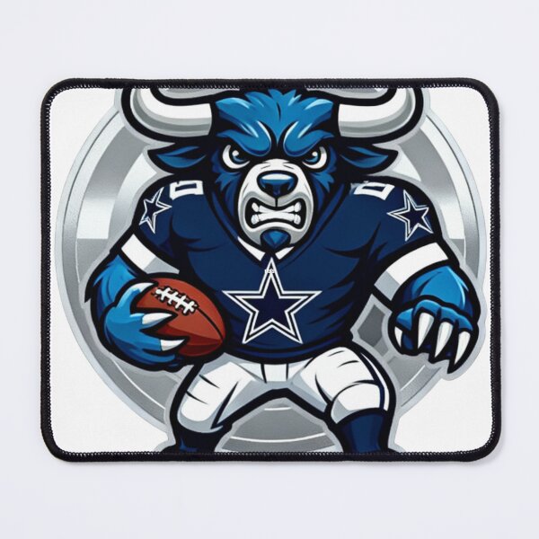 Item preview, Aggressive Blue Ox Football Mascot with Silver Star designed and sold by Pandora´s Box.