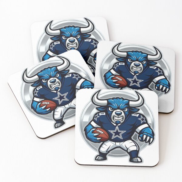 Item preview, Aggressive Blue Ox Football Mascot with Silver Star designed and sold by Pandora´s Box.