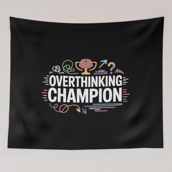 Item preview, Overthinking Champion Funny Quote Design. Mental Health Humor Typography. Sarcastic Aesthetic Graphic Tee designed and sold by Aarvya Fashion Club ( A.F.C ).