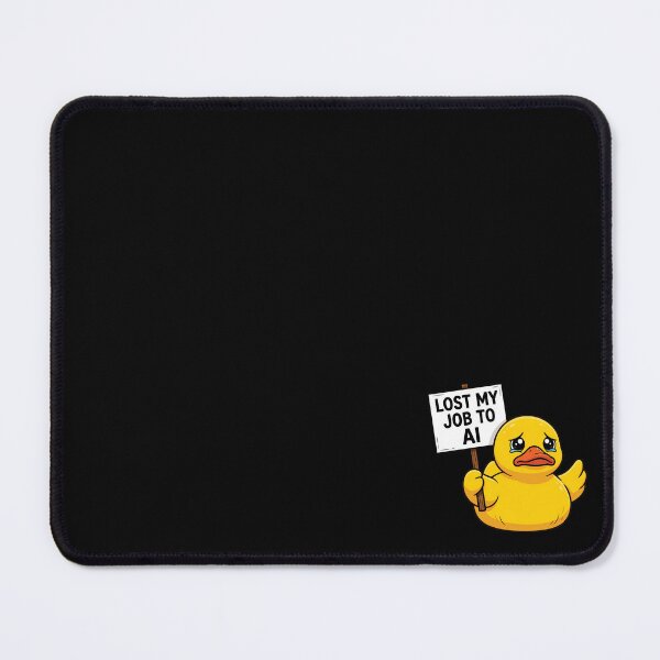 Item preview, Funny Rubber Ducky Protesting AI designed and sold by Rokoyo Prints.