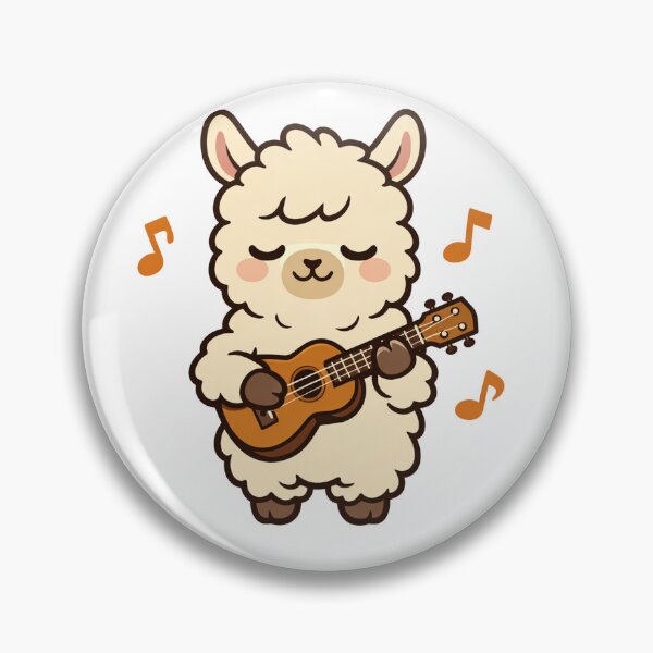 Item preview, Cute Kawaii Alpaca Playing Ukulele with Music Notes Funny Fluffy Llama Musician designed and sold by Owcomm.