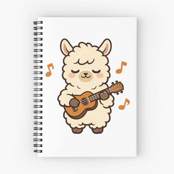 Item preview, Cute Kawaii Alpaca Playing Ukulele with Music Notes Funny Fluffy Llama Musician designed and sold by Owcomm.