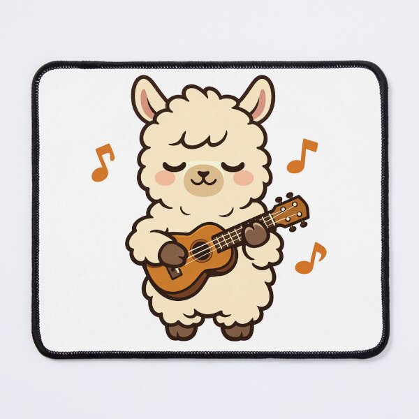 Item preview, Cute Kawaii Alpaca Playing Ukulele with Music Notes Funny Fluffy Llama Musician designed and sold by Owcomm.