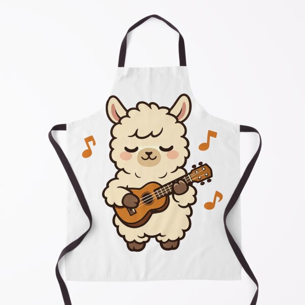 Item preview, Cute Kawaii Alpaca Playing Ukulele with Music Notes Funny Fluffy Llama Musician designed and sold by Owcomm.