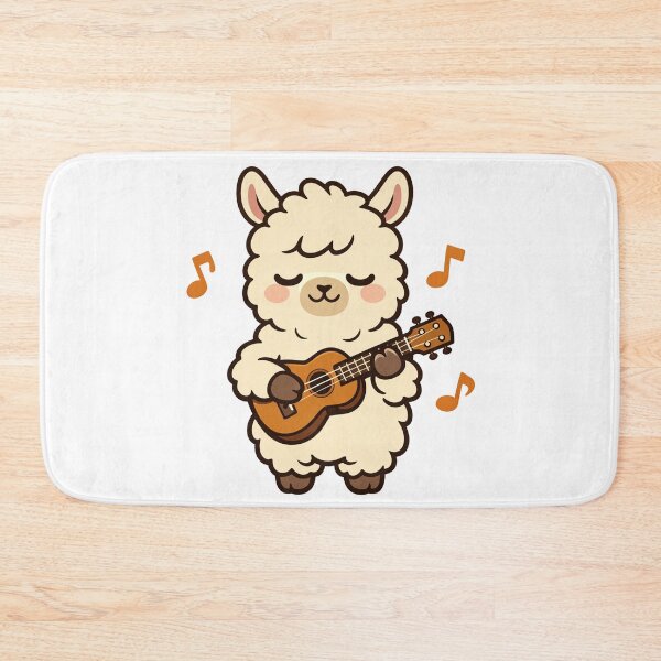 Item preview, Cute Kawaii Alpaca Playing Ukulele with Music Notes Funny Fluffy Llama Musician designed and sold by Owcomm.