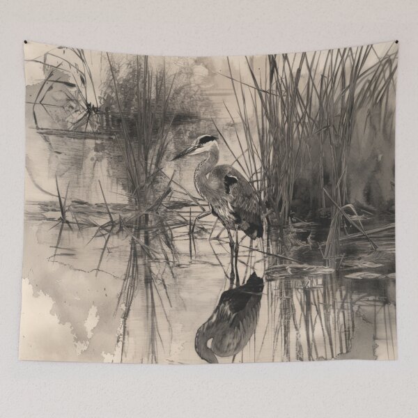 Item preview, A Heron wading through reeds, Birds in Motion designed and sold by CDC40.