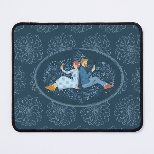 Item preview, Couple with mobile phone, dark blue background designed and sold by WONDERPRINTVALLEY.