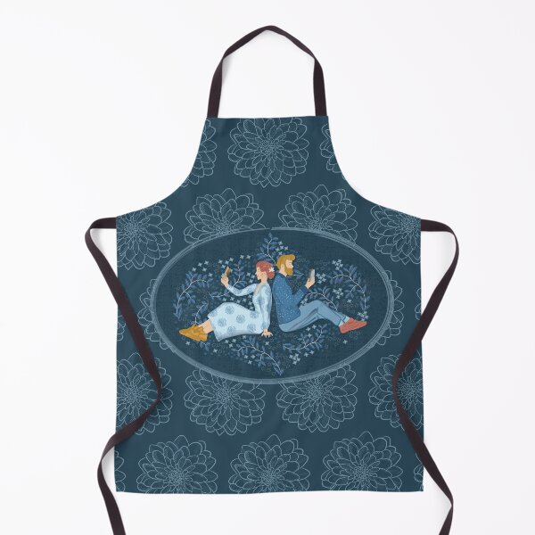 Item preview, Couple with mobile phone, dark blue background designed and sold by WONDERPRINTVALLEY.