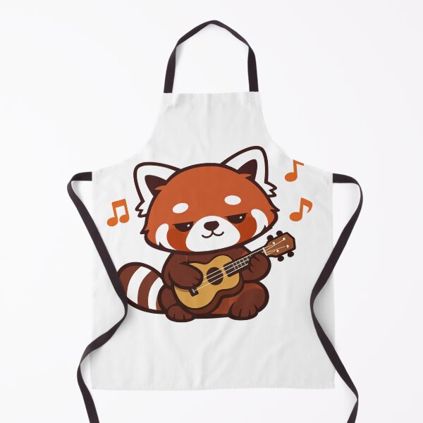 Item preview, Kawaii Red Panda Playing Ukulele with Music Notes Cute Animal Musician Illustration designed and sold by Owcomm.