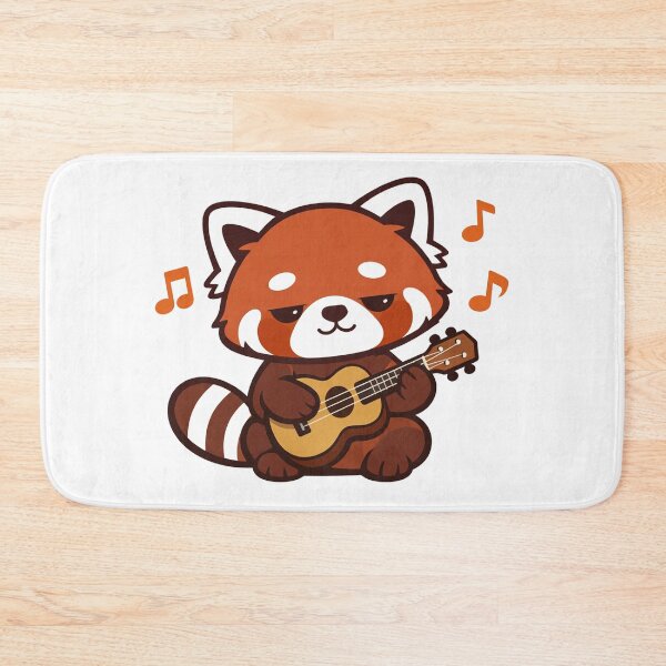 Item preview, Kawaii Red Panda Playing Ukulele with Music Notes Cute Animal Musician Illustration designed and sold by Owcomm.