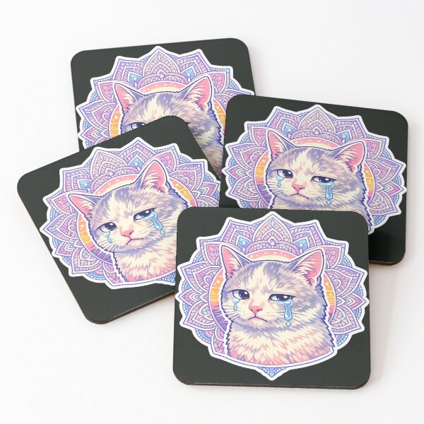 Item preview, Emotional Crying Cat Meme Sticker designed and sold by Chromatic Artistry.
