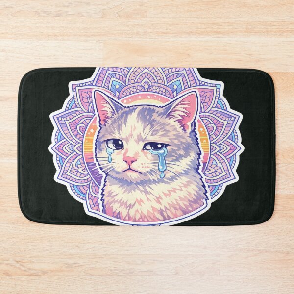 Item preview, Emotional Crying Cat Meme Sticker designed and sold by Chromatic Artistry.