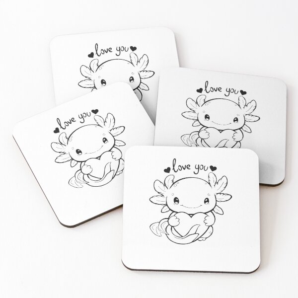 Item preview, Axolotl with heart “love you” designed and sold by _Voidline_.