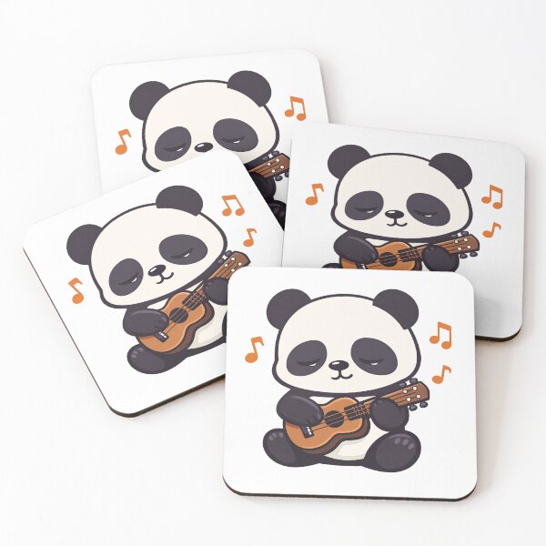 Item preview, Cute Kawaii Panda Playing Ukulele with Music Notes Funny Animal designed and sold by Owcomm.
